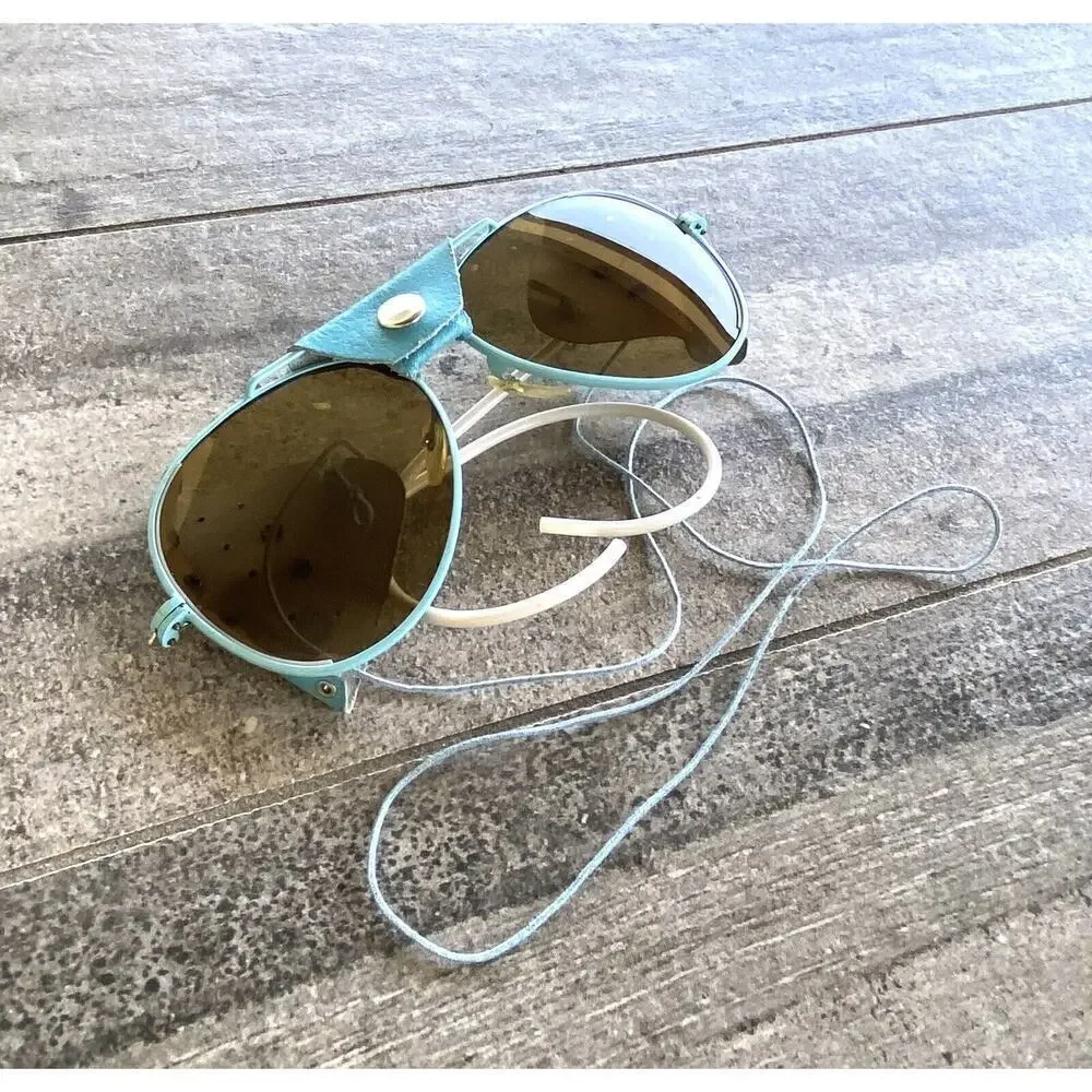 Vintage Sunglasses Light Blue Pilot Aviator Style 1980s